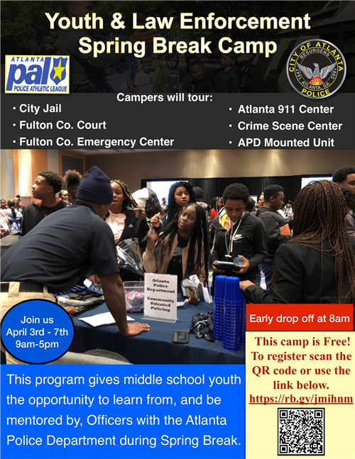 Middle School Spring Break  Camp Flyer